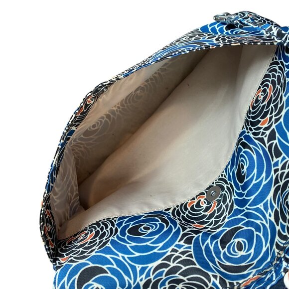 Kipling Angie Crossbody Travel Purse Bag Blue Floral Print #199N - Picture 6 of 9